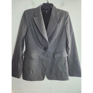 Lafayette 148 Charcoal Grey Virgin Wool Structured Single Breasted Blazer size 6